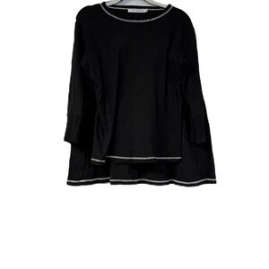 Jay Basics women’s l  Black 3/4 Sleeve Boxy top & skirt black set